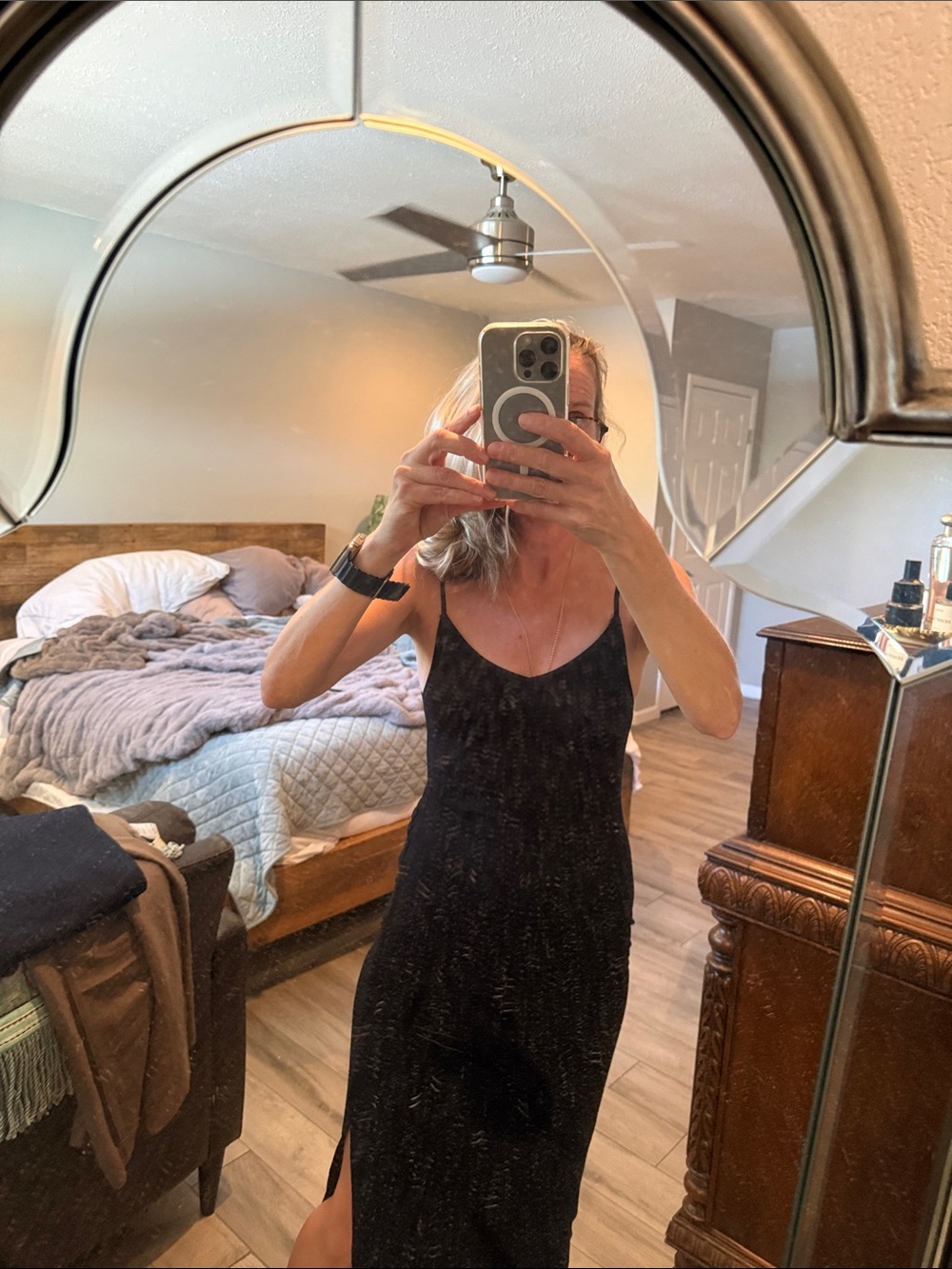 EUC flawless JOAH Brown black slip dress xs/s